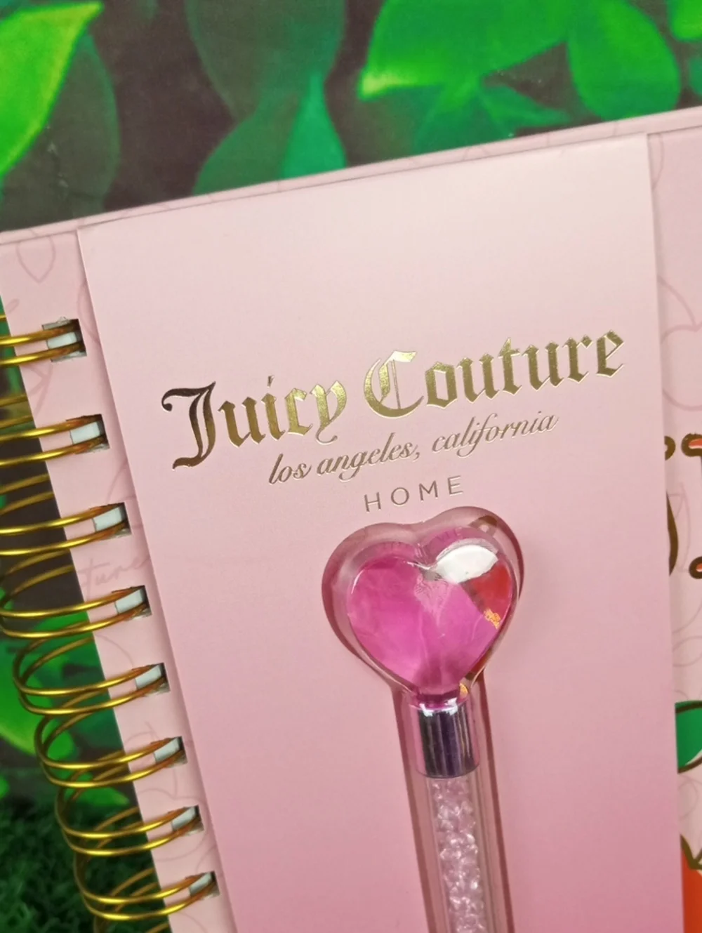 🏠🍒 Juicy Couture Pink Cherry Spiral Journal with Heart Pen